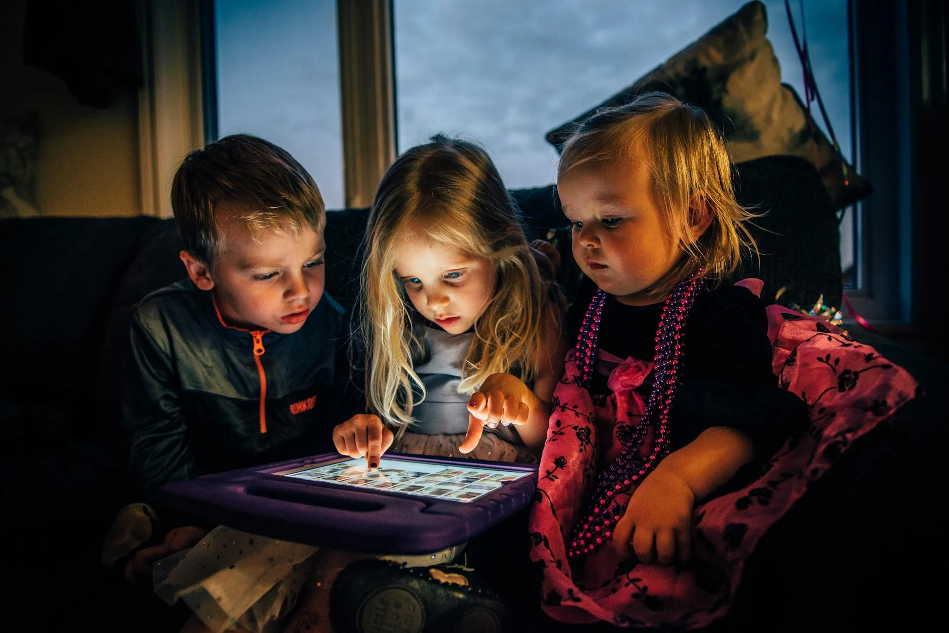 Children using digital devices